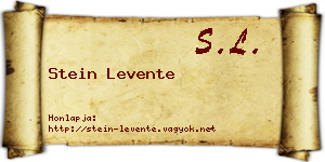 Stein Levente névjegykártya